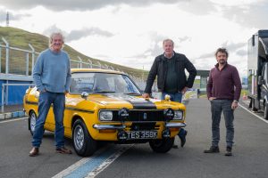 The photo shows Jeremy Clarkson, James May, and Richard Hammond.