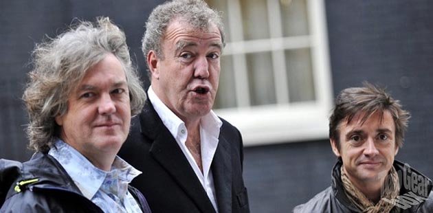 Top Gear hosts Jeremy Clarkson, Richard Hammond and James May