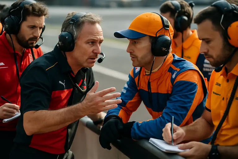 IMSA pit crew preparing for a prototype stop during a sports car race