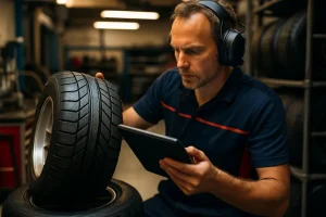 INDYCAR Tire Regulations analysis with pit crew preparing slick tires